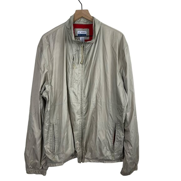 Sperry Men’s XL Tan Lightweight Windbreaker Jacket – Zip-Up, Adjustable Cuffs - Picture 1 of 5